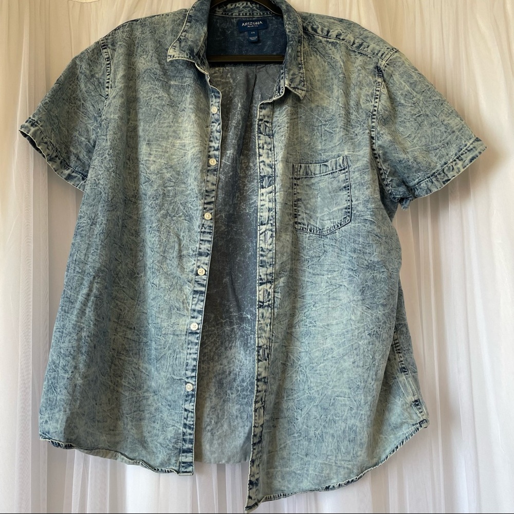 ARIZONA JEAN CO | Men’s XXL acid wash short sleeve button down